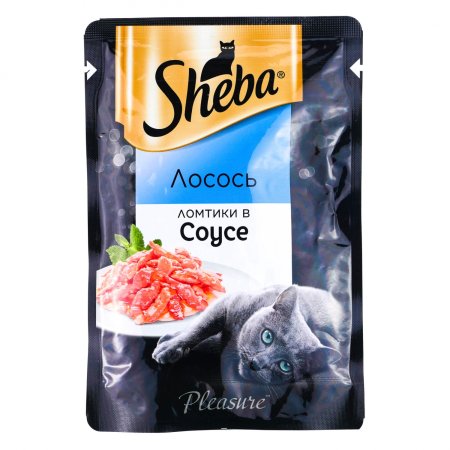 Корм консервированный для кошек Sheba лосось в соусе 75г