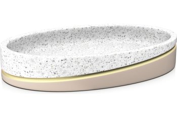 Мыльница TERRAZZO полирезина цвет белый настольная