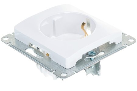 Розетка силовая одноместная встраиваемая Schneider Electric Glossa с заземлением, цвет белый, арт. GSL000145