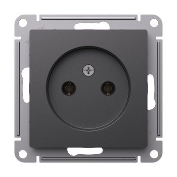 Розетка силовая встраиваемая Schneider Electric AtlasDesign без заземления, цвет базальт, арт. ATN001441