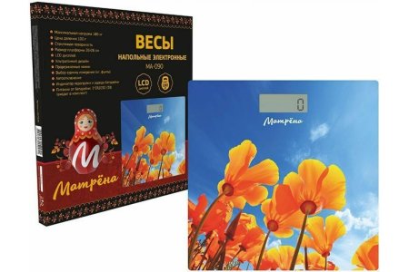 Весы напольные электронные Матрена Лютики цвет голубой