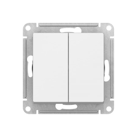 Выключатель встраиваемый Schneider Electric AtlasDesign 2 кл. белый, без подсветки, арт. ATN000151