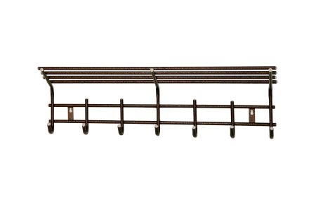 Вешалка настенная Антик 7 крючков с полкой цвет медный