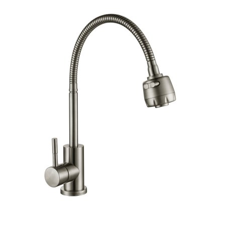 Смеситель для кухни с гибким изливом АНТЕЙ Булат  сатин