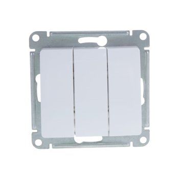 Выключатель встраиваемый Schneider Electric Glossa 3 кл. белый, без подсветки, арт. GSL000131