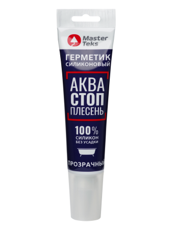 Герметик акваСТОПплесень MasterTeks ProfiMaster силиконовый прозрачный 80 мл
