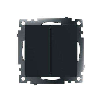Выключатель встраиваемый STEKKER Катрин 2 кл. черный, без подсветки, арт. GLS10-7104-05 Выключатель встраиваемый STEKKER Катрин 2 кл. черный, без подсветки, арт. GLS10-7104-05