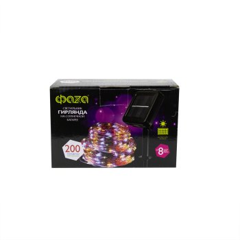 Светильник садовый ФАZA Гирлянда на солнечной батарее 220см Светильник садовый ФАZA Гирлянда на солнечной батарее 220см