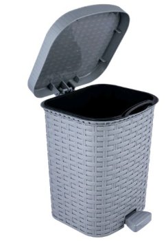 Контейнер для мусора пластик с вкладышем 12л цвет серый