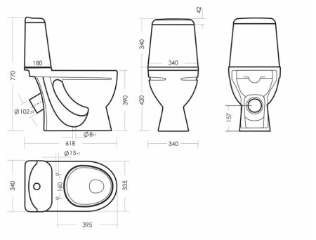 Унитаз-компакт Sanita Самара Идеал Комфорт напольный  выпуск косой