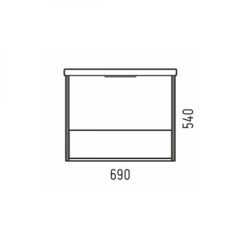 Тумба подвесная Фрейм 54х70х44см цвет дуб крафт золотой