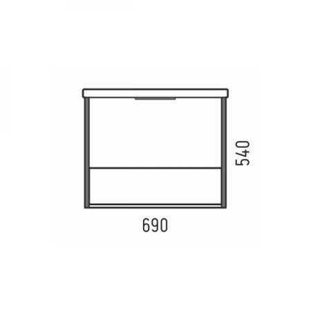 Тумба подвесная Фрейм 54х70х44см цвет дуб крафт золотой