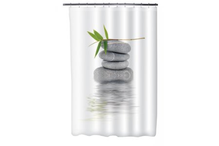 Штора для ванной  Fora Бамбук на камне 180х200см полиэтилен цвет белый