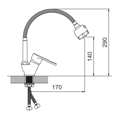 Смеситель для кухни с гибким изливом GOTA ROCIO Flex хром