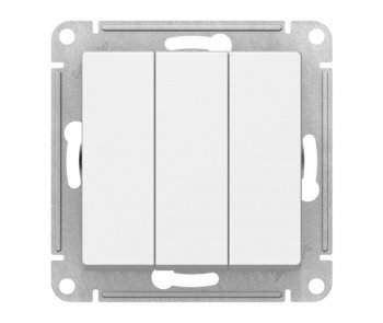 Выключатель встраиваемый Schneider Electric AtlasDesign 3 кл. белый, без подсветки, арт. ATN000131