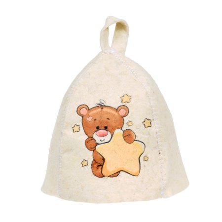 Шапка для бани детская Банные штучки Мишка войлок