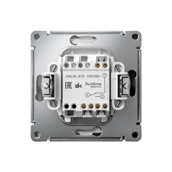 Переключатель встраиваемый Systeme Electric ARTGALLERY 1 кл. белый, арт. GAL000161s