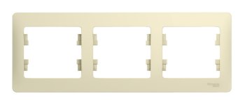 Рамка Schneider Electric Glossa 3 поста, цвет бежeвый, арт. GSL000203