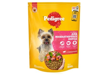 Корм сухой для взрослых собак малых пород Pedigree говядина 500г
