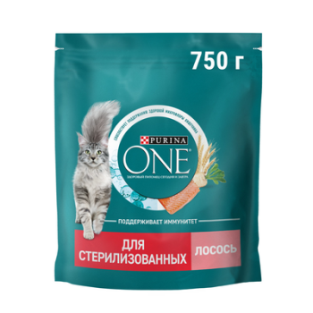 Корм сухой для кошек Purina One лосось 750г