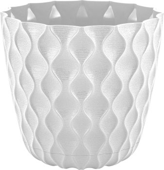 Кашпо  InGreen Wave пластик 10л Белоснежный жасмин Кашпо  InGreen Wave пластик 10л Белоснежный жасмин