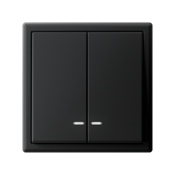 Выключатель встраиваемый Systeme Electric ARTGALLERY 2 кл. карбон, с подсветкой, арт. GAL001053s