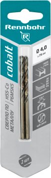 Сверло по металлу RENNBOHR 668040 4 мм 75 мм 2 шт
