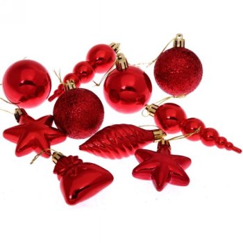 Набор елочных украшений Карнавал цвет красный 21шт Набор елочных украшений Карнавал цвет красный 21шт