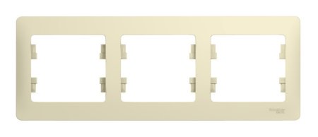 Рамка Schneider Electric Glossa 3 поста, цвет бежeвый, арт. GSL000203