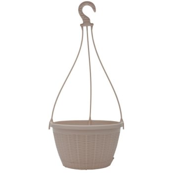 Кашпо подвесное с усами 4,5л Ø26см пудровый