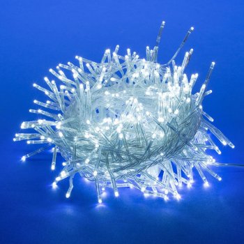 Гирлянда для дома нить Фейерверк 6м белый 400 LED ламп прозрачный провод