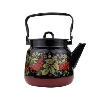 Чайник  Красно-черный декор 3,5л эмалированная сталь