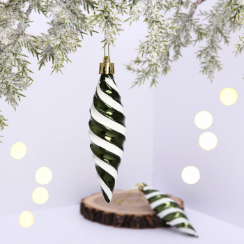 Набор елочных украшений Таинственное очарование Сосульки 10см цвет графитовый 2шт