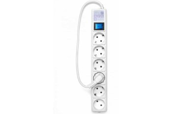 Сетевой фильтр POWER CUBE 6 розеток (5 с/зем. + 1 б/зем) с выключателем 0,5 м белый