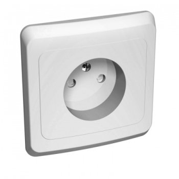 Розетка силовая одноместная встраиваемая Schneider Electric Этюд без заземления, цвет белый, арт. PC16-002B