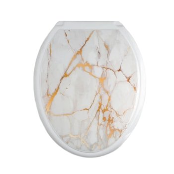 Сиденье для унитаза Мрамор пластик цвет белый