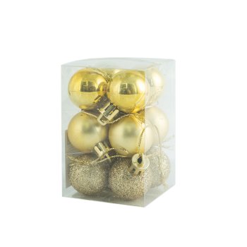 Набор шаров Ø3см цвет золото 12шт