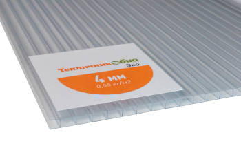 Сотовый поликарбонат Тепличник Био Эко прозрачный 6000х2100х4 мм