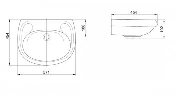 Раковина Santeri Воротынский фарфор 571мм полукруглая цвет белый