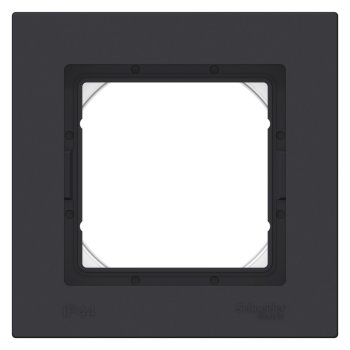 Рамка Schneider Electric AtlasDesign Аква IP44 1 пост, цвет карбон, арт. ATN441001