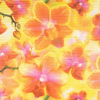 Коврик рулонный для ванной 130см Цветы оранжевый Villina