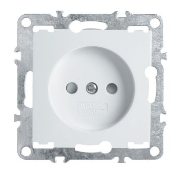 Розетка силовая встраиваемая STEKKER ЭРНА цвет белый, арт. 39316