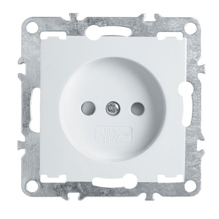Розетка силовая встраиваемая STEKKER ЭРНА цвет белый, арт. 39316