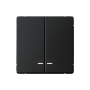 Выключатель встраиваемый Systeme Electric ARTGALLERY 2 кл. карбон, с подсветкой, арт. GAL001053s