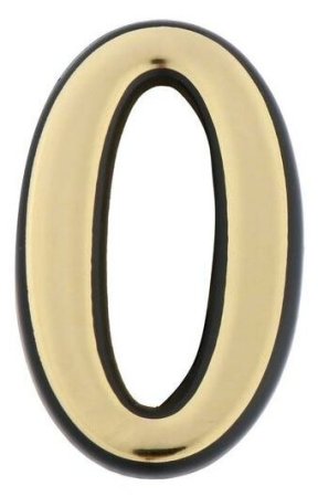Цифра дверная №0 золото пластик