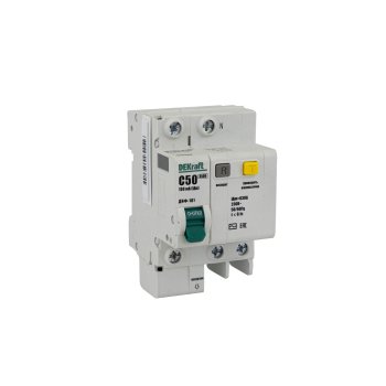 Автомат дифференциальный Dekraft ДИФ-101 1+N 4,5кА 50А 100мА арт.15207DEK