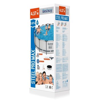 Бассейн каркасный Bestway Steel Pro Max 457х457х107см 14970л