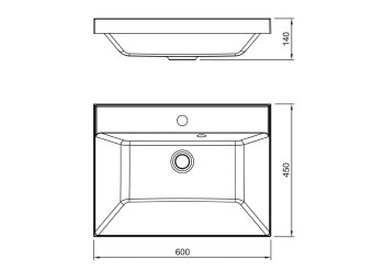 Раковина Corozo Астория литьевой мрамор 600мм прямоугольная цвет антрацит