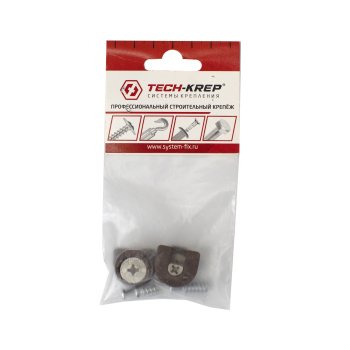 Мебельная стяжка 20х16 мм 2 шт. коричневая