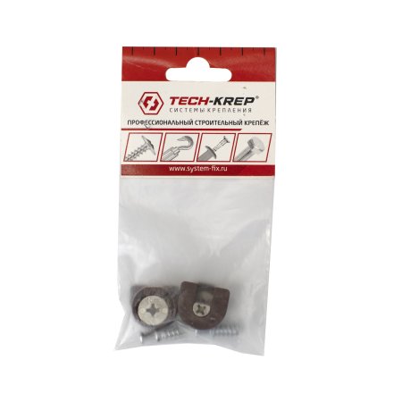 Мебельная стяжка 20х16 мм 2 шт. коричневая